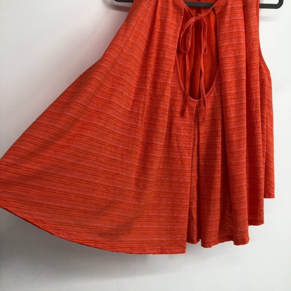 NWT Free People Coral/Orange Turn It Up Striped High-Low Tank Top XS - Picture 13 of 16
